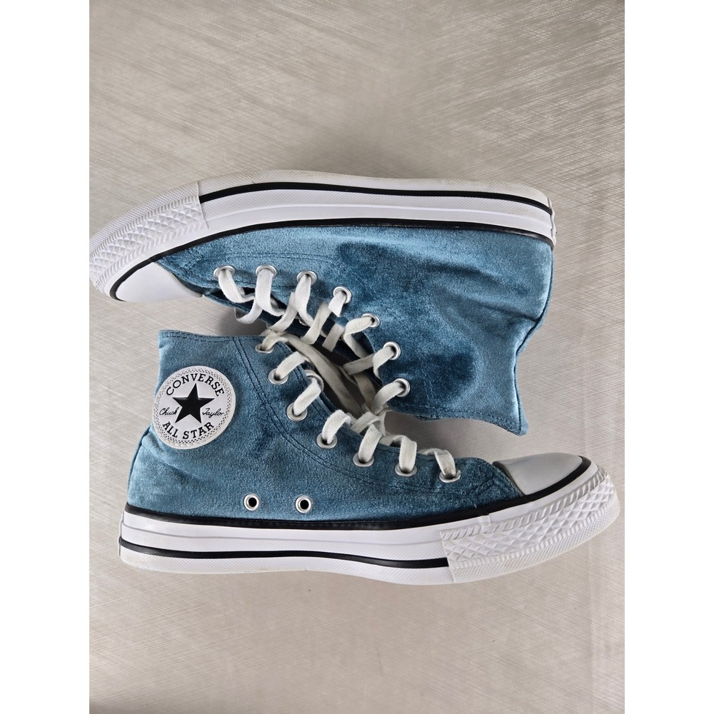 Converse Chuck Taylor All Star Blue Velvet High Top Sneakers 557928F Womens 8 - Picture 5 of 10